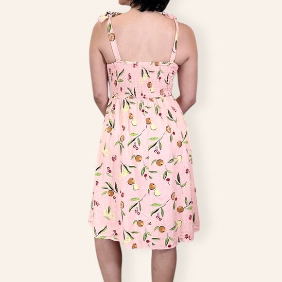 Lauren Conrad pink sundress with fruit patterns Size L - Picture 4 of 5